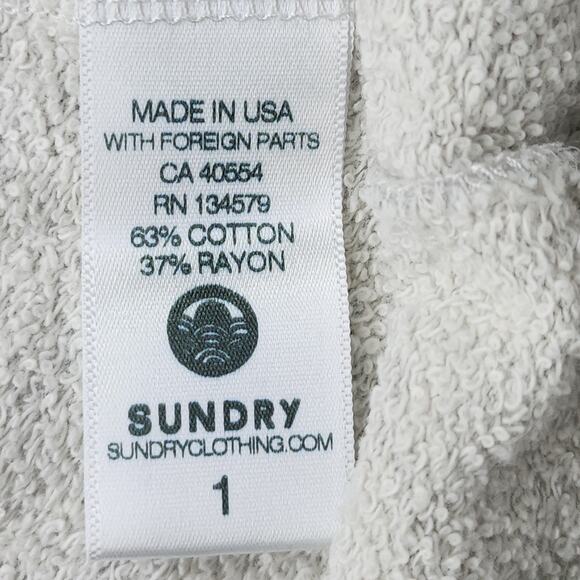 Sundry Pants Womens 1/S Heathered Gray Ankle Flare Sweatpants Lounge Raw Hem - Picture 4 of 10